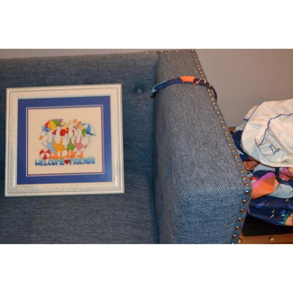 Needlepoint Framed Geese Goose Family 2000s Fun Fun Fun - Picture 6 of 7